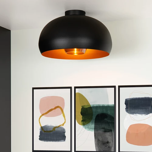 Lucide SHARAN - Plafonnière - Ø 38 cm - 1xE27 - Zwart - sfeer 1